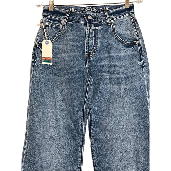 NWT Daily Blue by Adriano Goldschmied Wide Barrel Cotton Jeans Size 24 - Picture 4 of 12